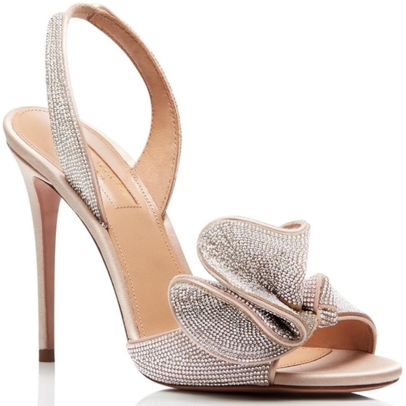 AQUAZZURA Cherry Crystal Embellished Slingback Sandals Size US8 - Picture 11 of 16